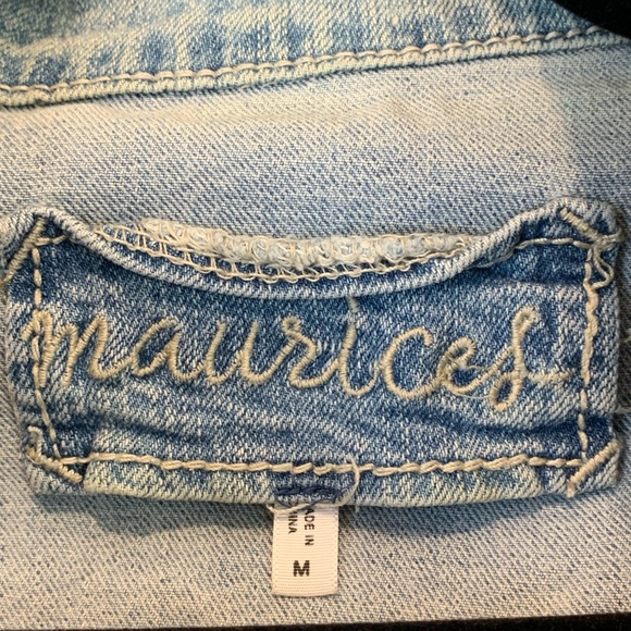 Maurices Cropped Washed Denim Vest - Picture 2 of 3